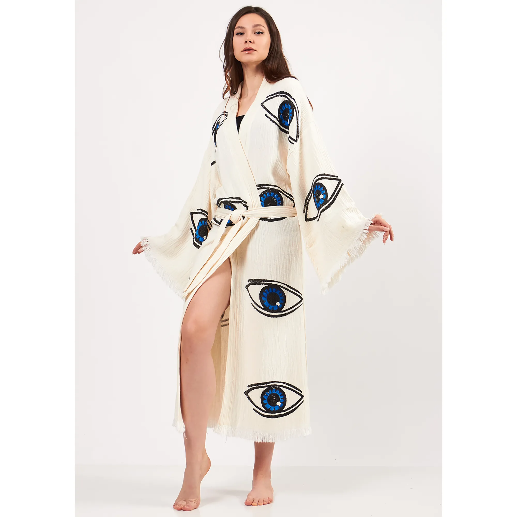 Evil Eye Turkish Towel Kimono Kaftan Bathrobe