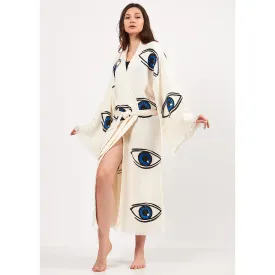 Evil Eye Turkish Towel Kimono Kaftan Bathrobe