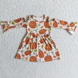 Fashion Toddler Girls Dress Pumpkin Baby Girls Dresses Halloween Girl Dresses 6 A12-2