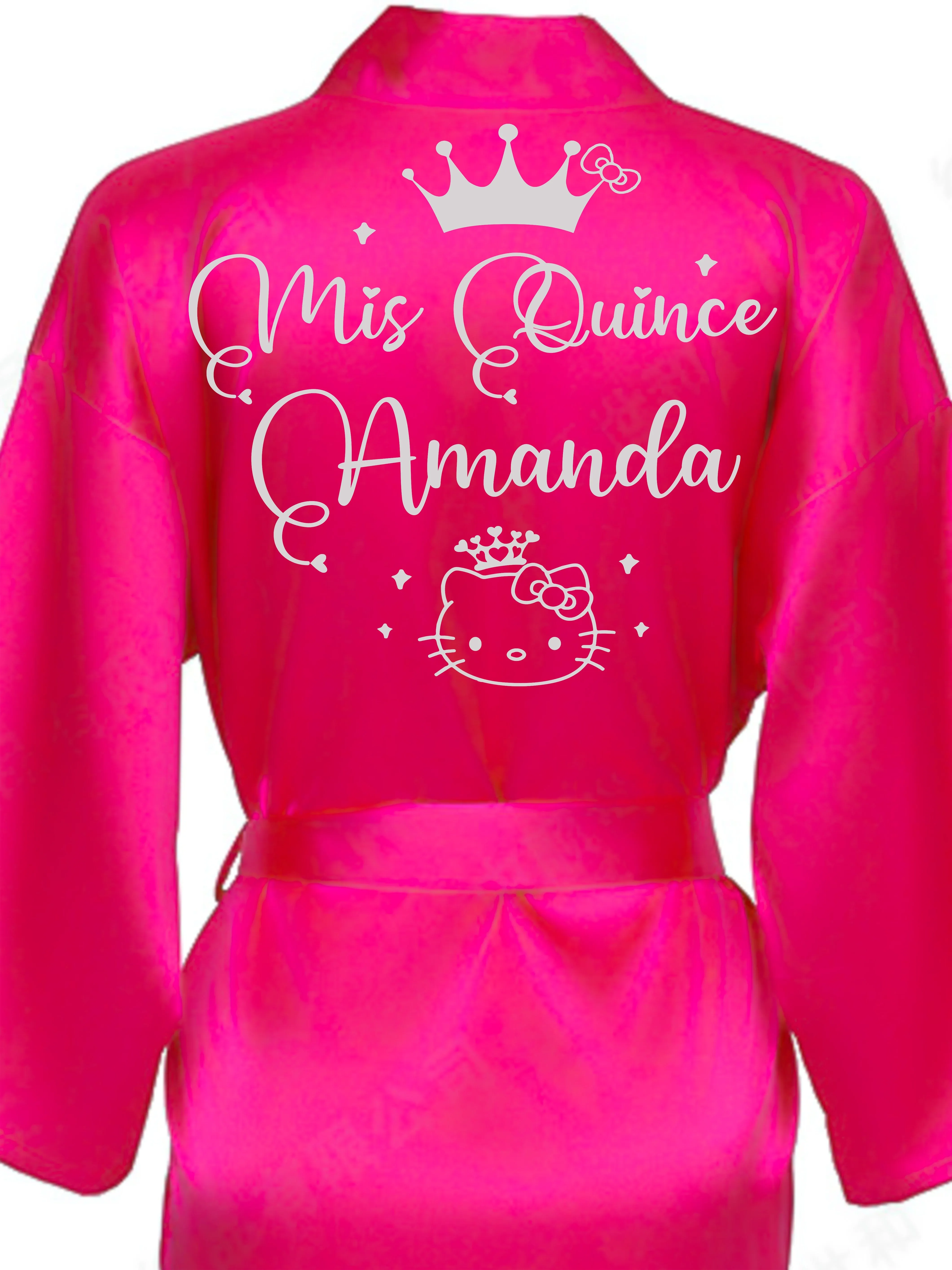 Fuchsia with Silver robe for quinceanera