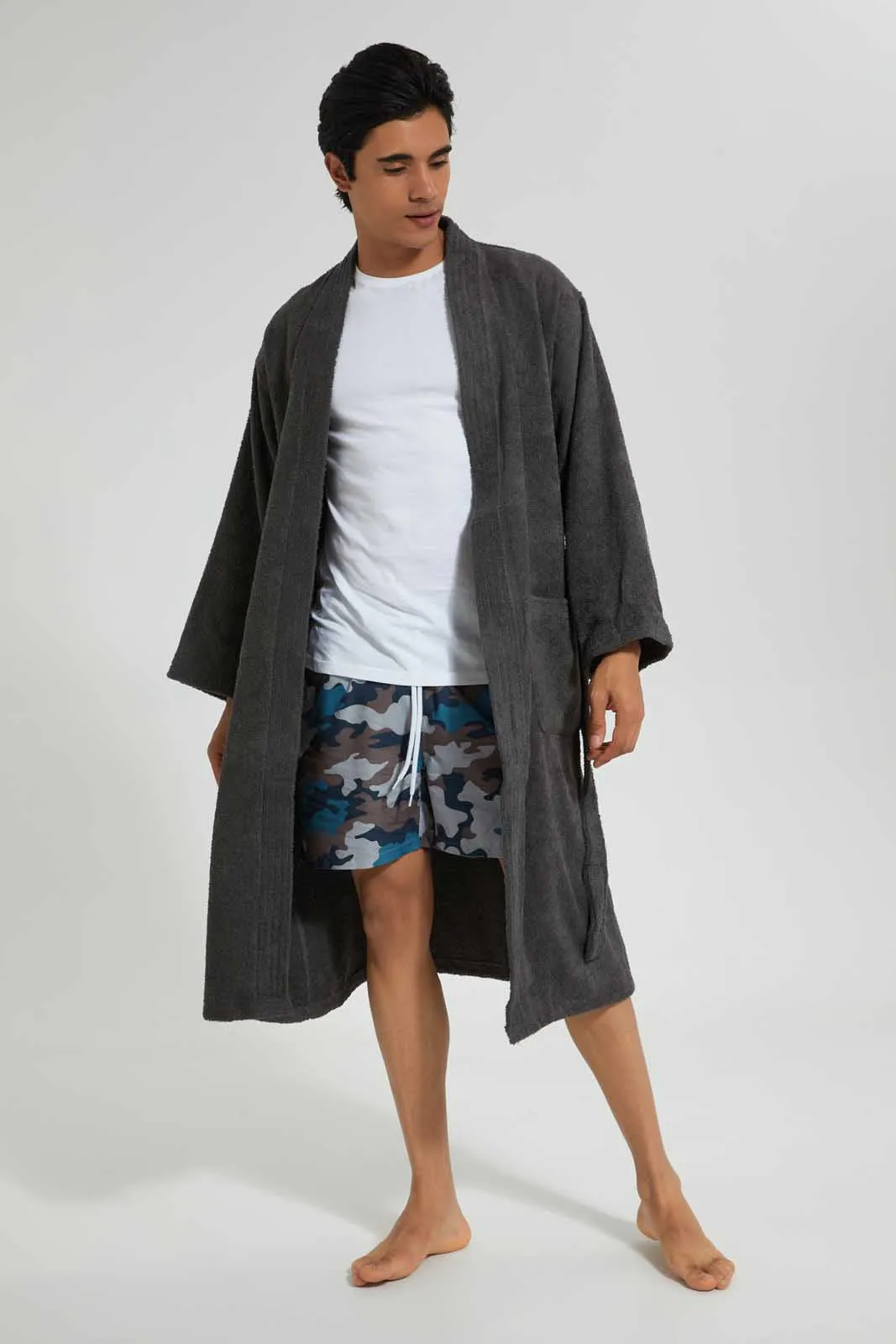 Grey Kimono Bathrobe