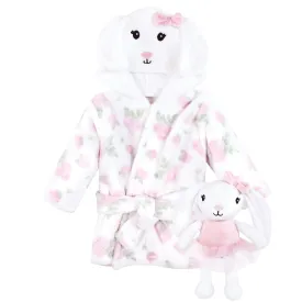 Hudson Baby Plush Bathrobe and Toy Set, Bunny