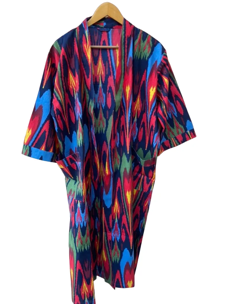 Ikat Print - Kimono Robe