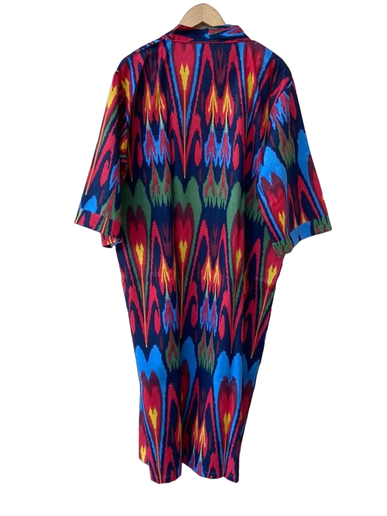 Ikat Print - Kimono Robe