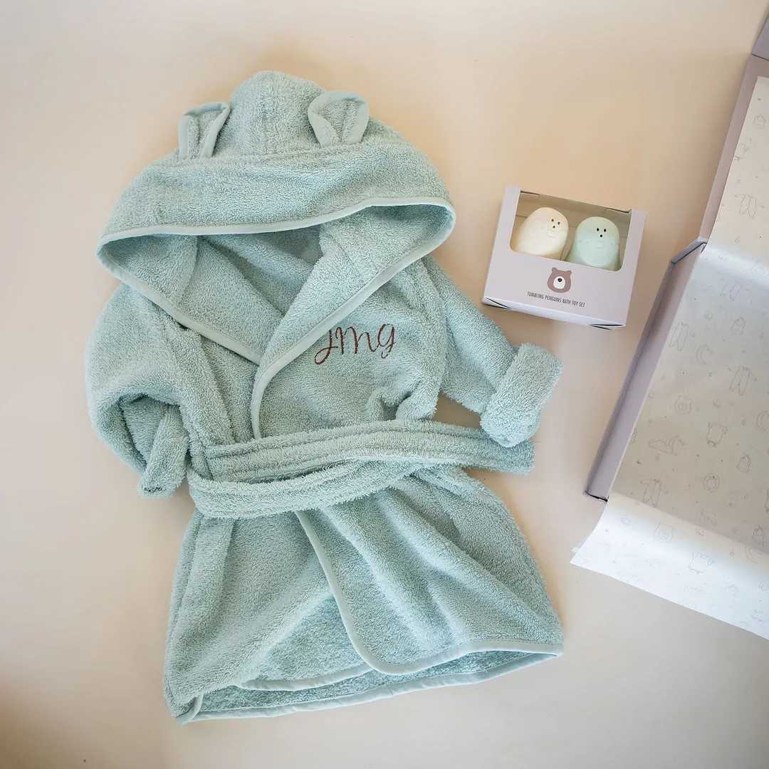 JBØRN Baby Gift Set | Organic Cotton Robe & Bath Toys