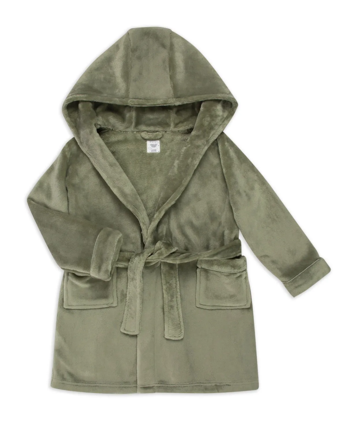 Kids Fleece Dressing Gown - Sage