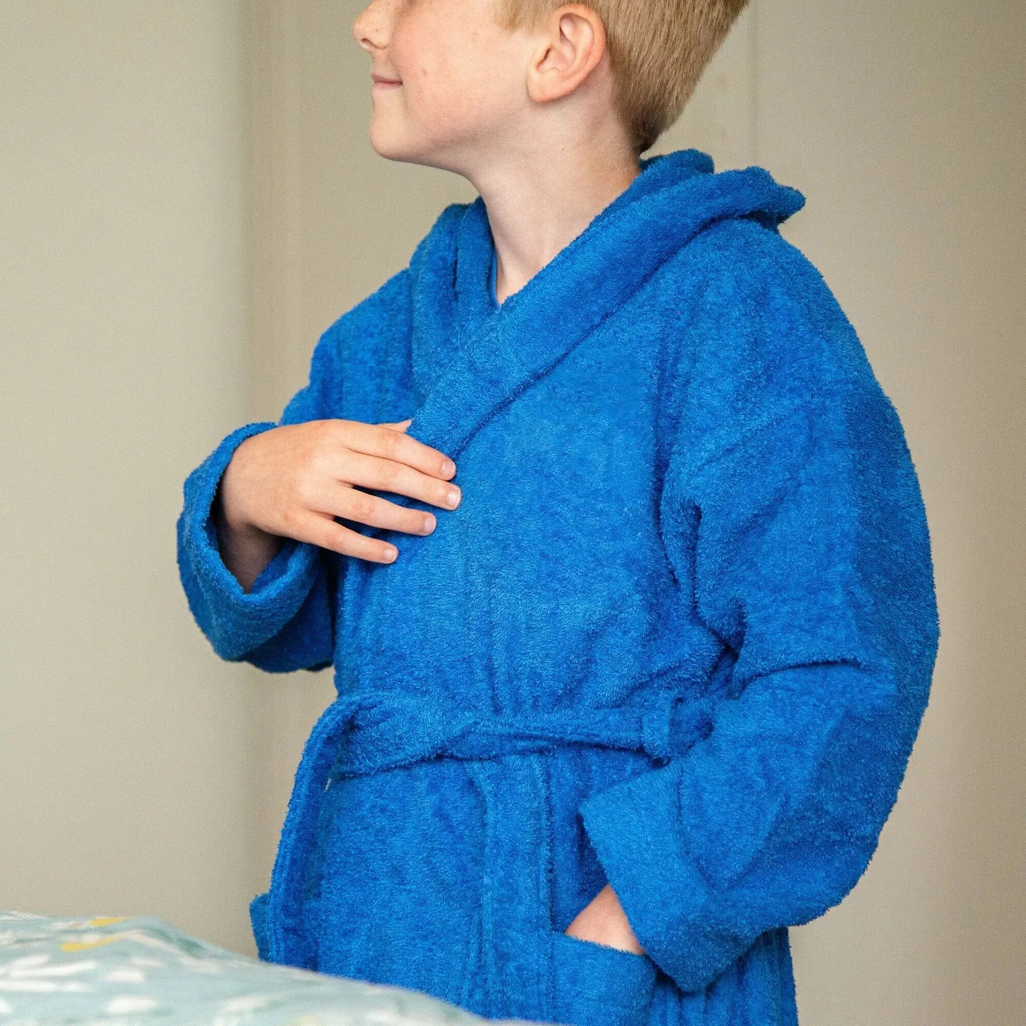 Kids Hooded Bathrobe with Horse Themed Design