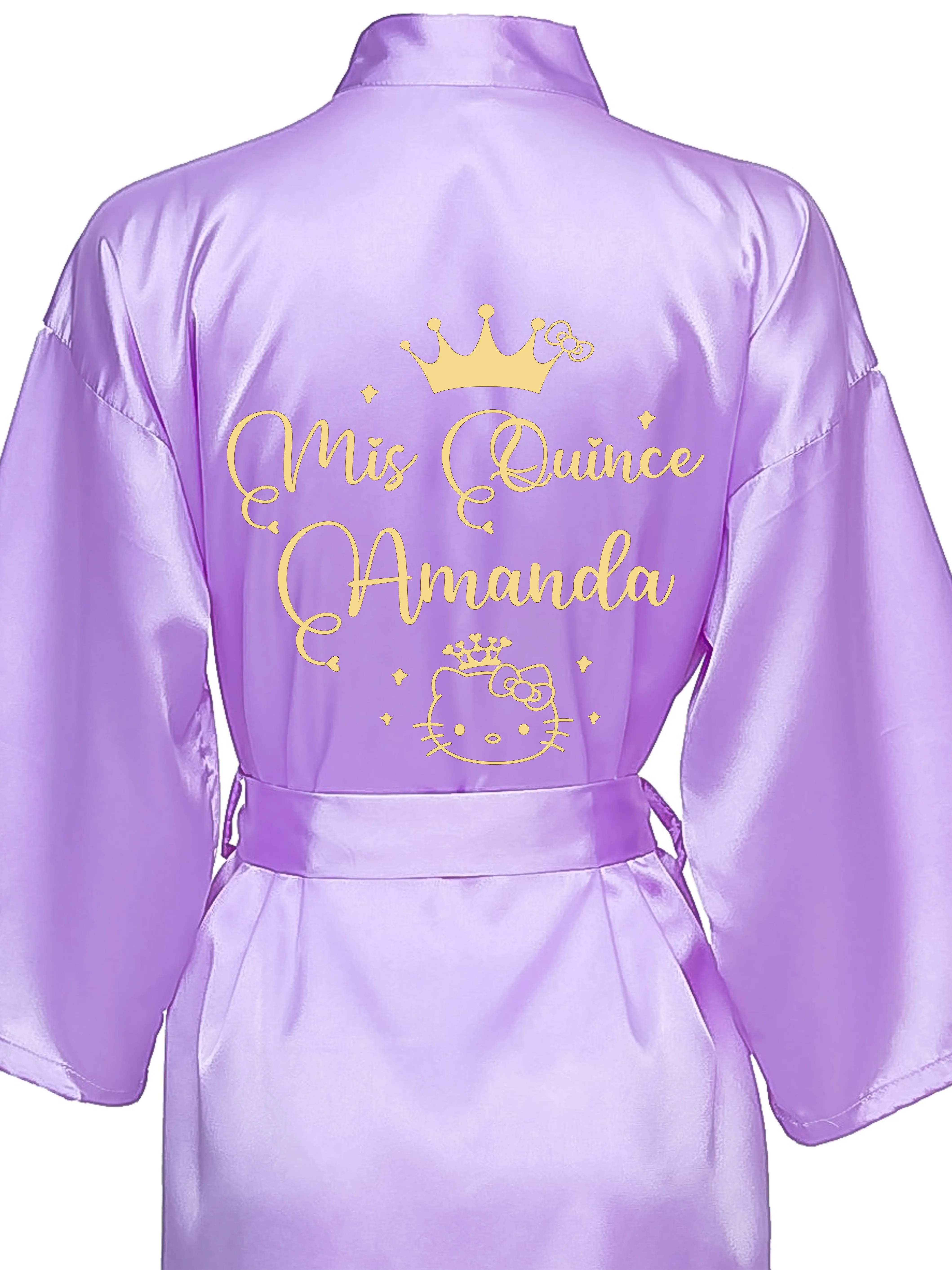 Lavender with Gold robe for quinceanera