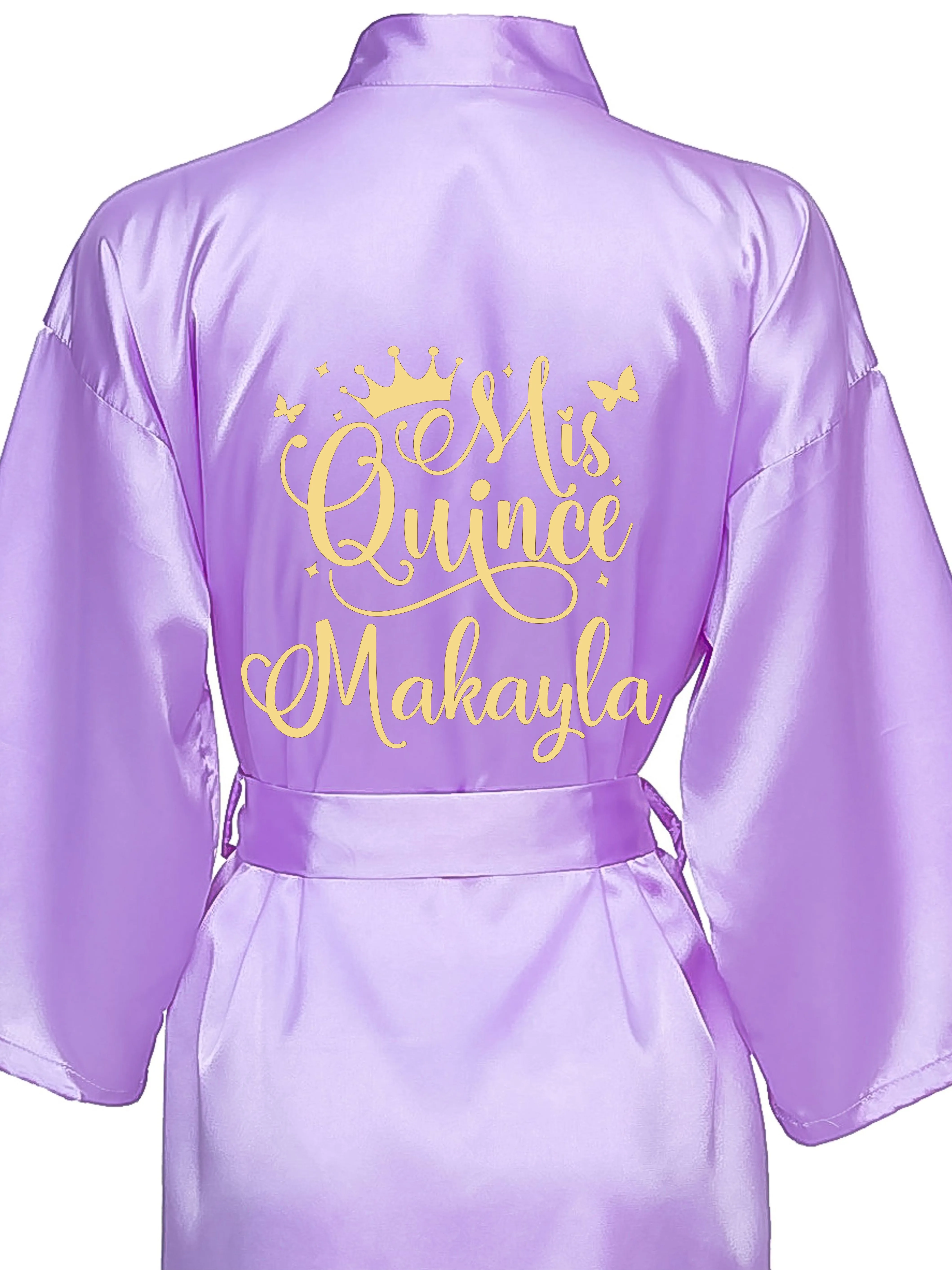 Lavender with Gold robe for quinceanera