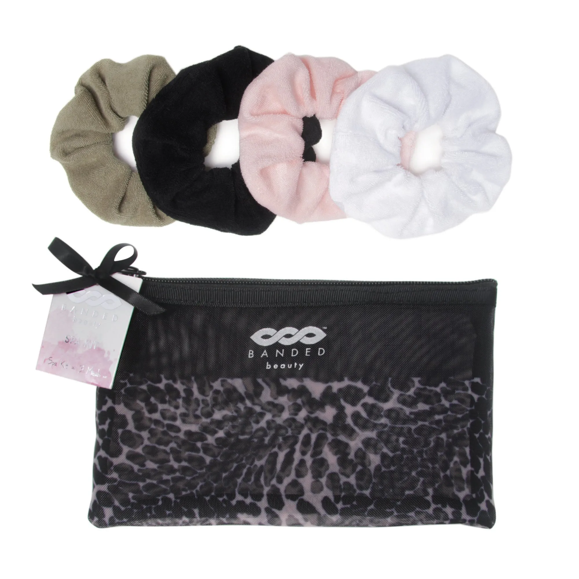 Leopard Noir - Scrunchie Spa Set