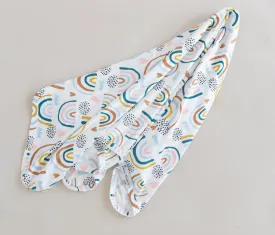 Lightweight Swaddle Blanket - Boho Bright Rainbows