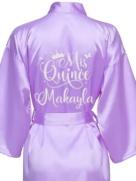 Lilac with Silver robe for quinceanera