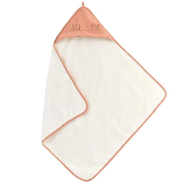 Little Crevette Griotte (Cerise) Hooded Towel 75x75cm