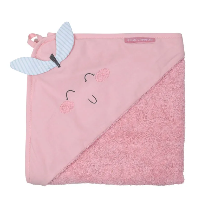 Little Crevette Hooded Towel 75x75 cm Pomme D'amour