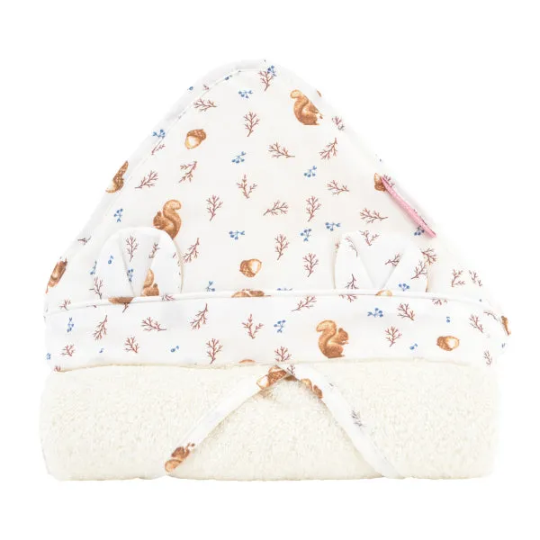 Little Crevette Hooded Towel 75x75cm Noisette (Ecureuil)