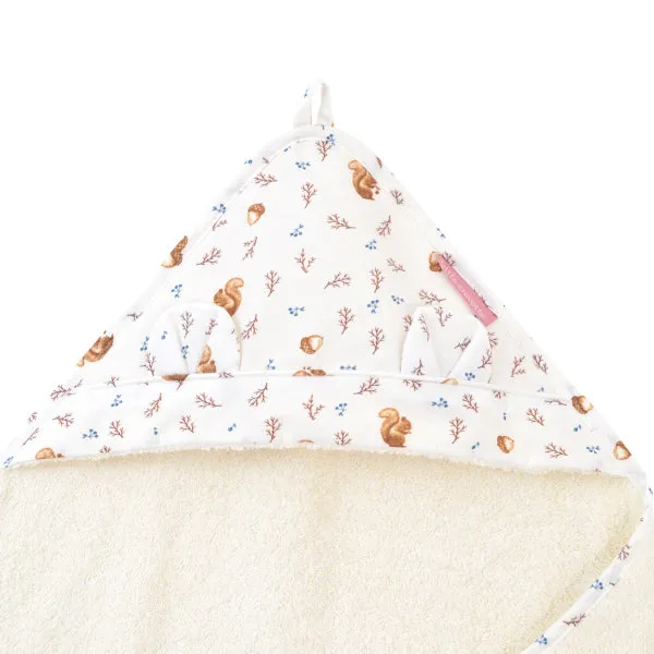 Little Crevette Hooded Towel 75x75cm Noisette (Ecureuil)