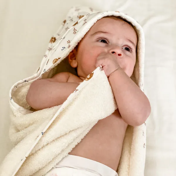 Little Crevette Hooded Towel 75x75cm Noisette (Ecureuil)