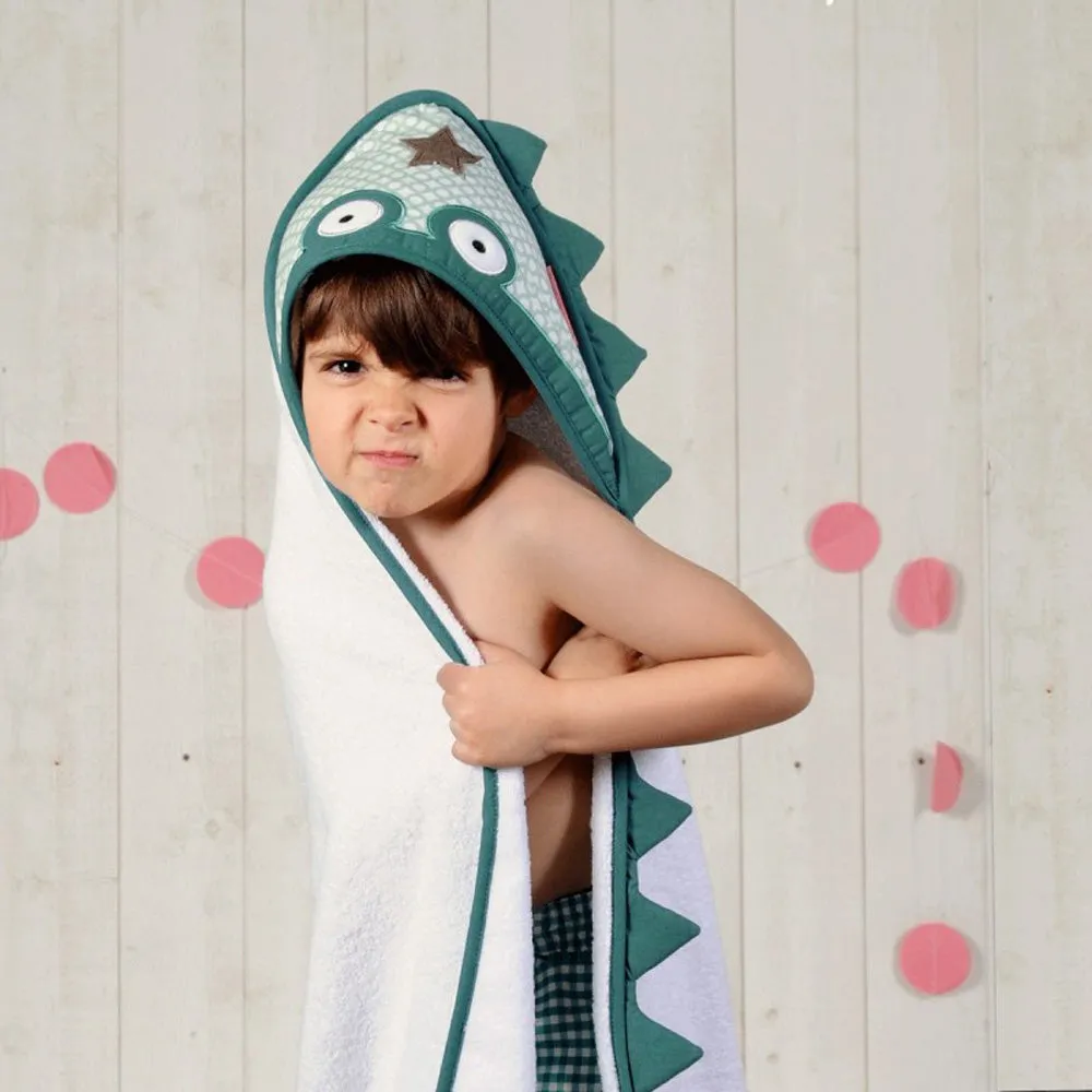 Little Crevette Hooded Towel Crocodile