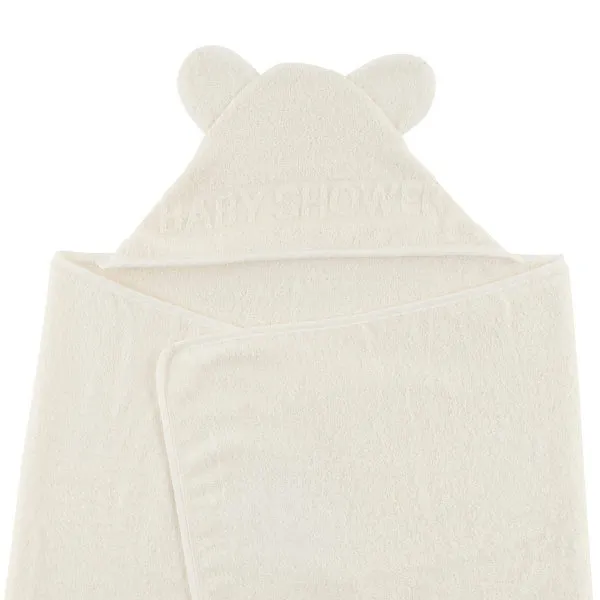 Little Crevette Hooded Towel Ecru Babyshower