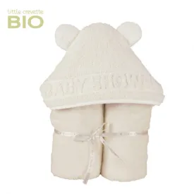 Little Crevette Hooded Towel Ecru Babyshower