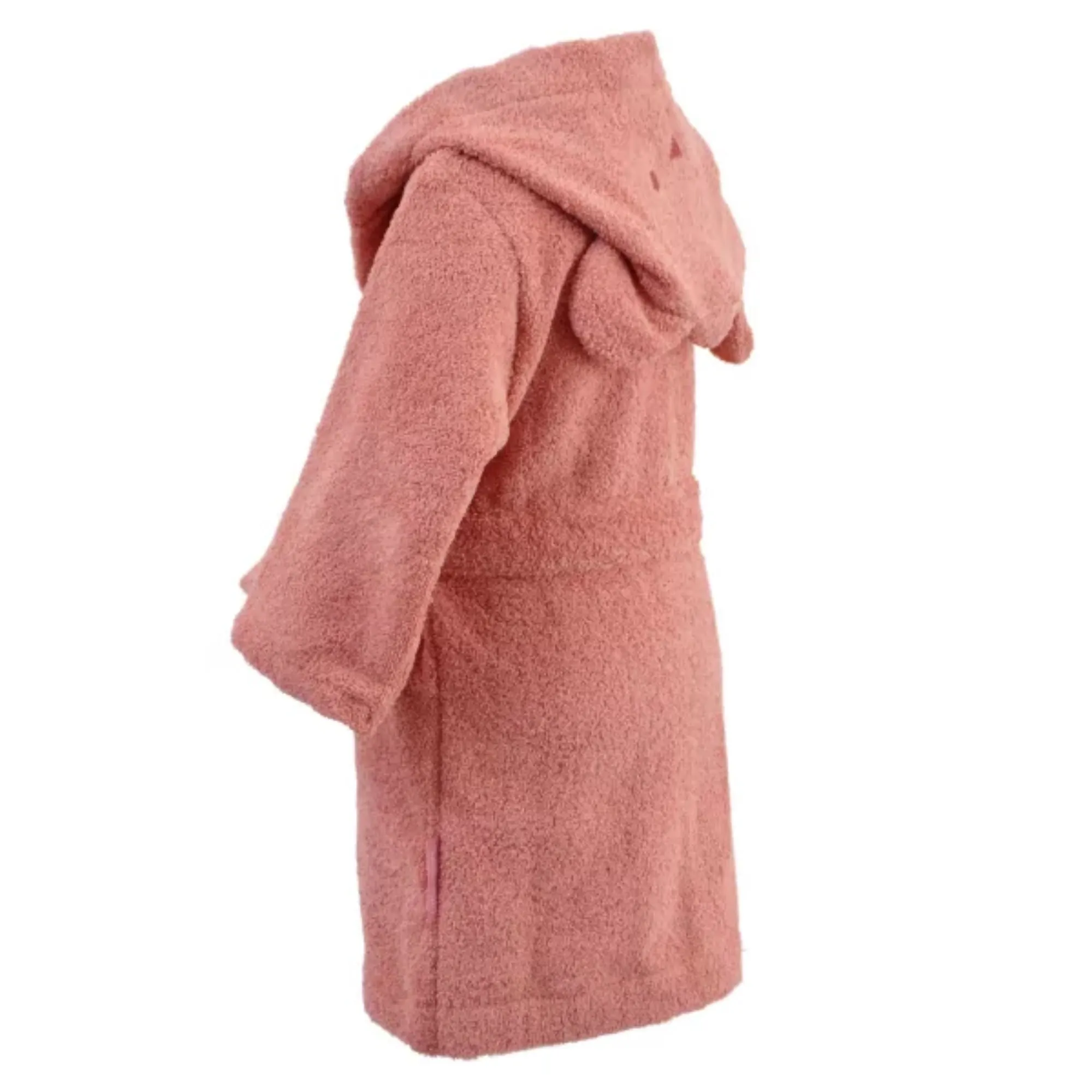 Little Crevette Uni Oursons Bathrobe Bois De Rose