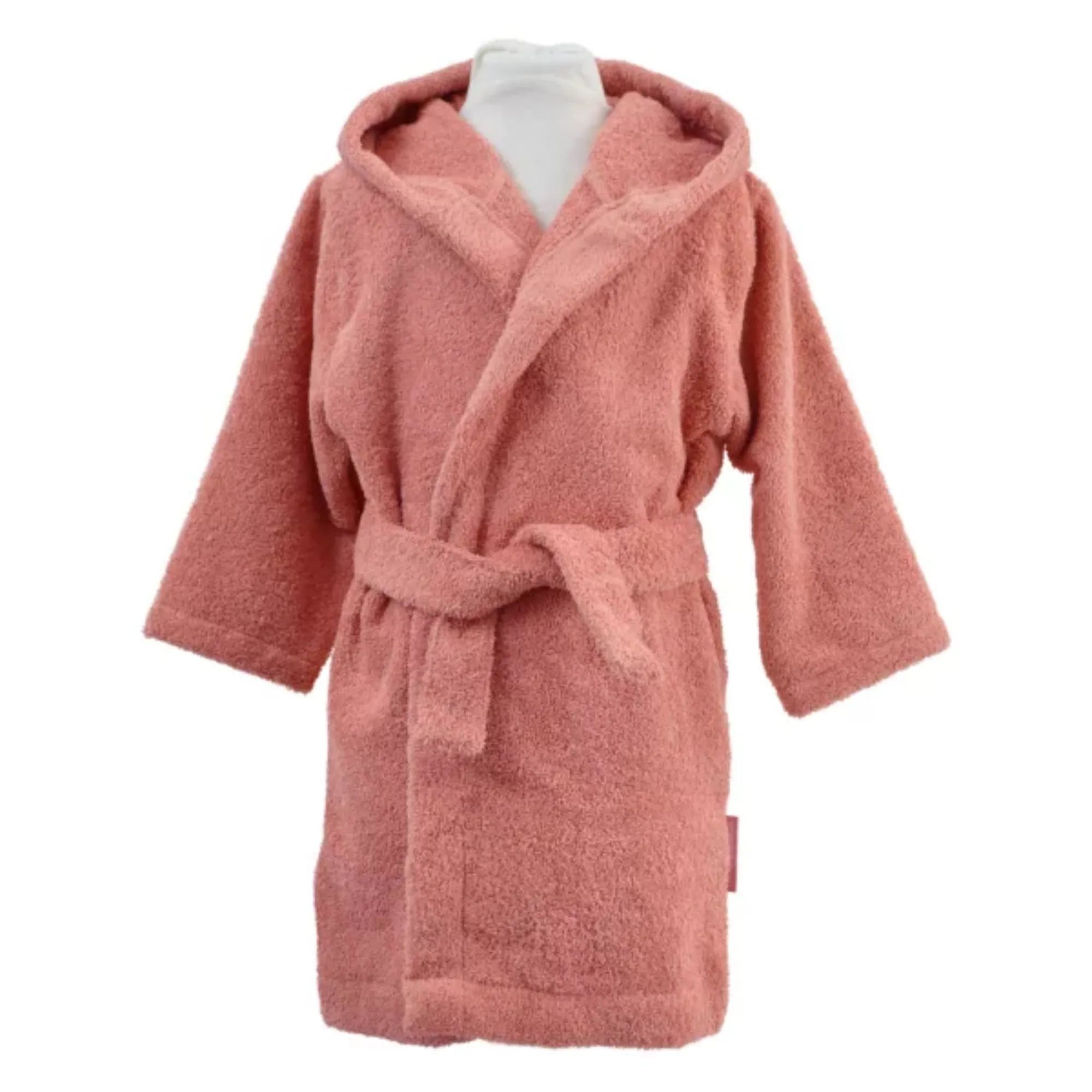 Little Crevette Uni Oursons Bathrobe Bois De Rose