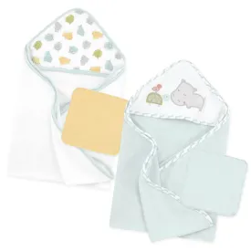 Love to Bathe 4-Piece Hooded Towel & Washcloth Set