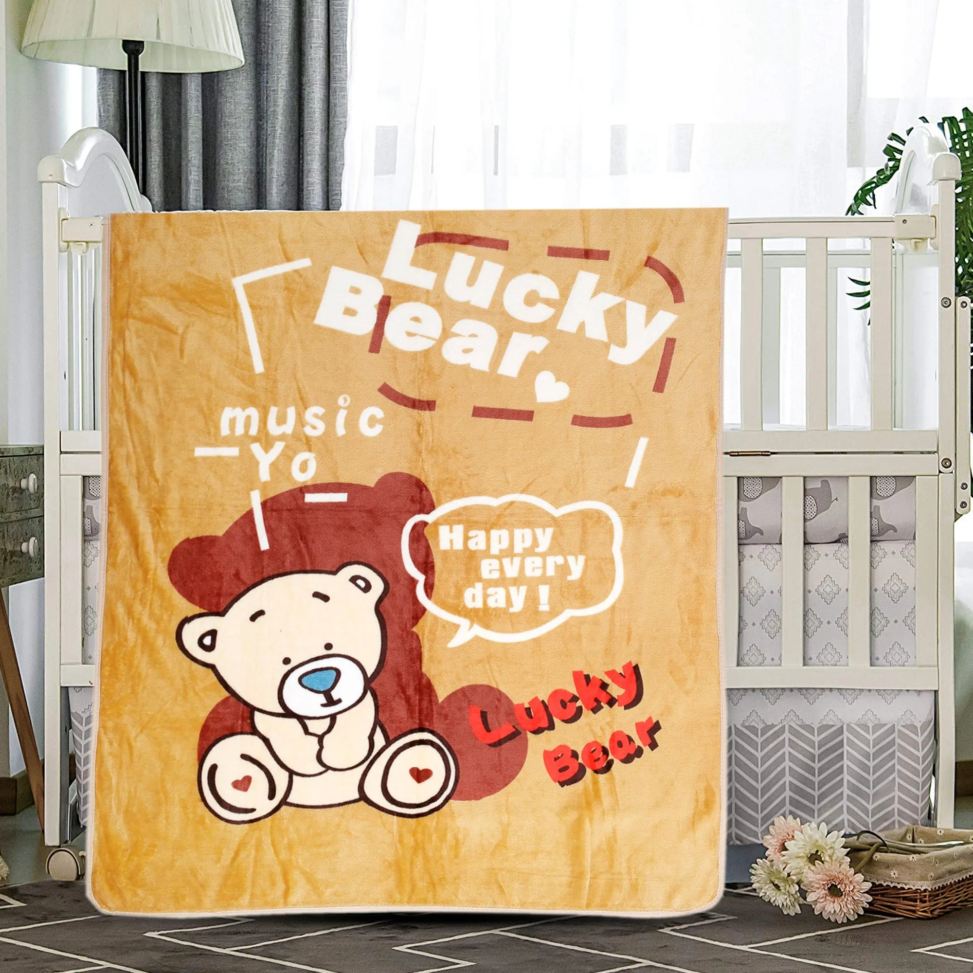 Lucky Bear Brown One Ply Blanket