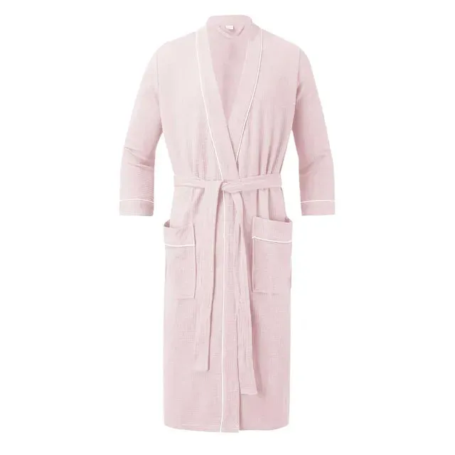 Luxurious Thick Terry Bathrobe for Men: Long Sleeve Absorbent Kimono