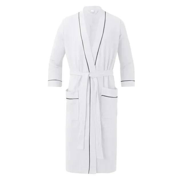 Luxurious Thick Terry Bathrobe for Men: Long Sleeve Absorbent Kimono