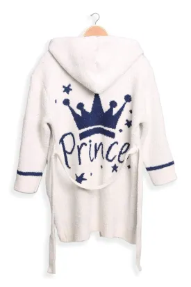 Luxury Cozy Kids Short Robe with Hood - Prince