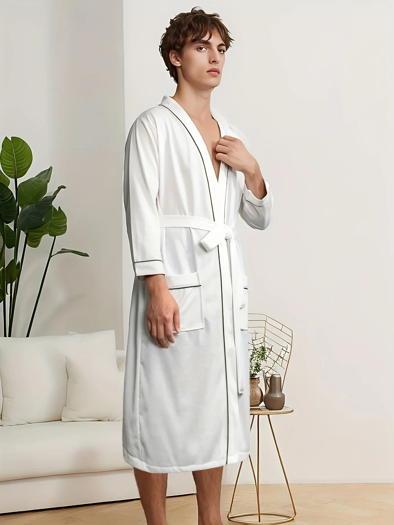 Luxury Mens Robe - Exquisitely Fashionable, Ultra-Soft, and Comfortable Long Sleeve Relaxed Fit with Adjustable Belt - Perfect for Mens Nighttime Lounging and Relaxation