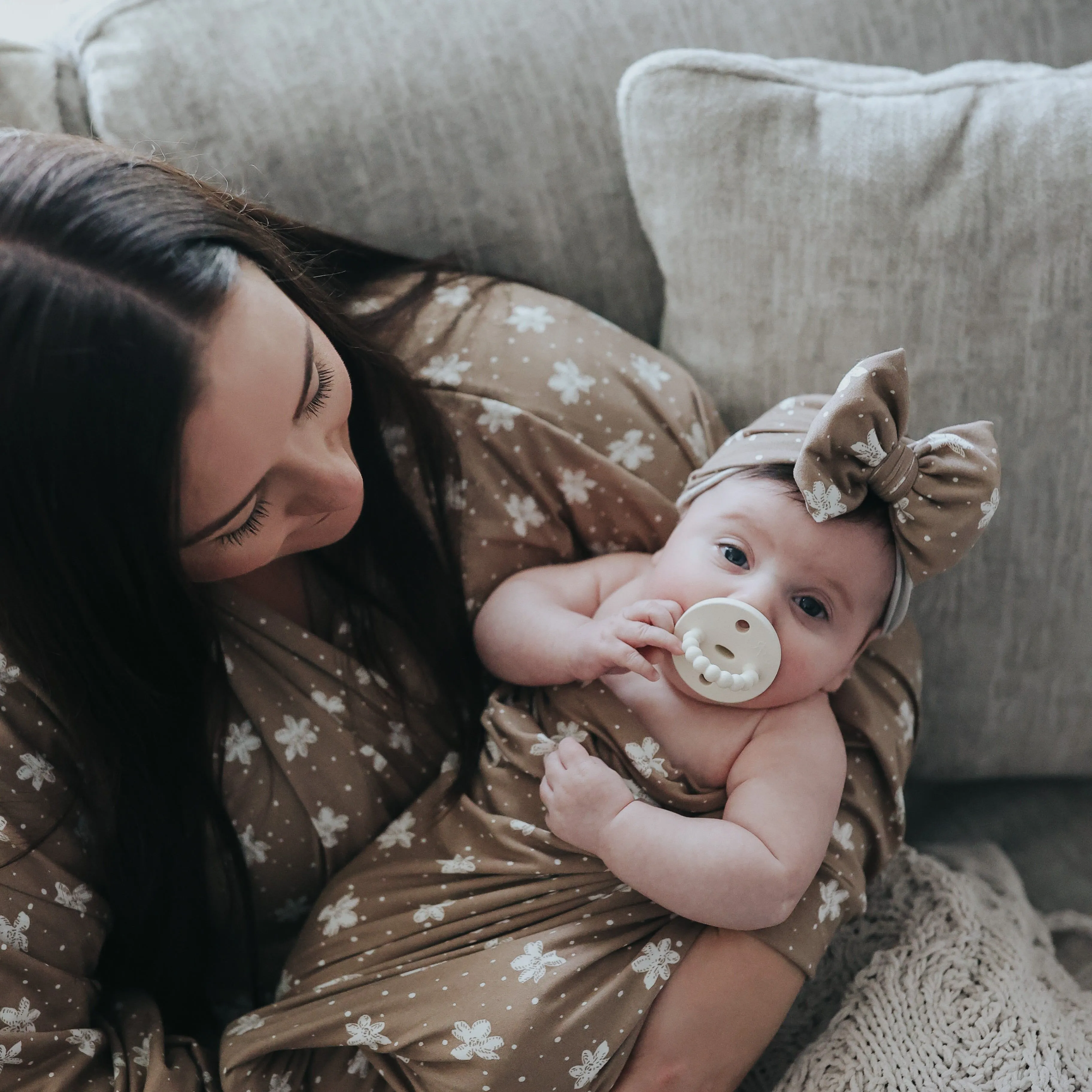 Mocha Floral Women Robe