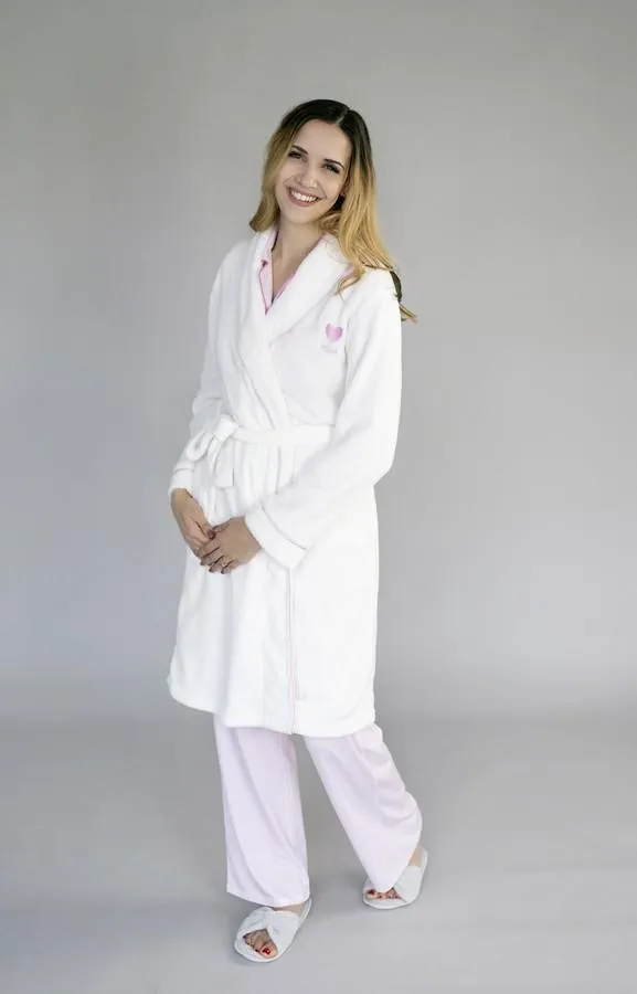 Mom White 42" Shawl Collar Robe