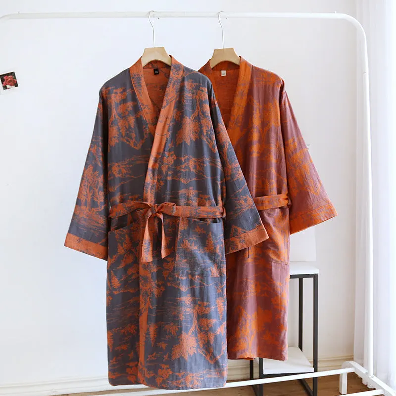 Mountains Cotton Bathrobe/Kimono Collection