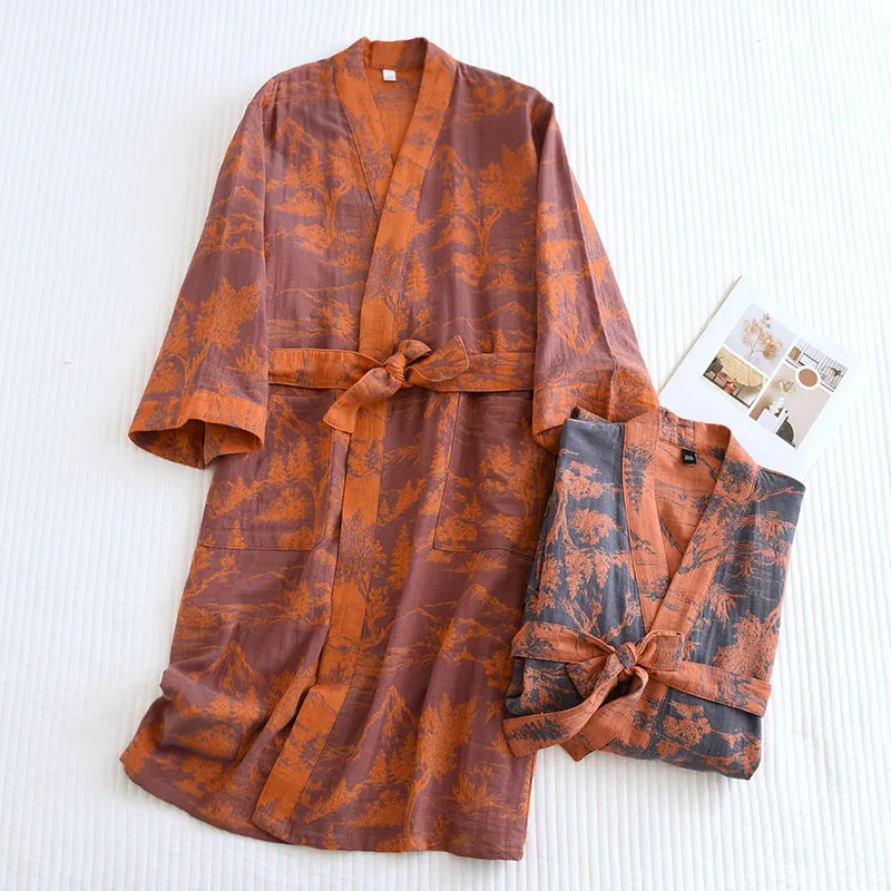 Mountains Cotton Bathrobe/Kimono Collection