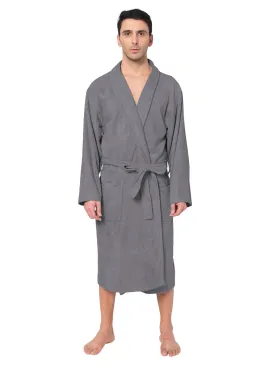 Mush 100% Bamboo Bathrobe for Men/Women (Unisex) S/M,(Pack of 1) (L, Grey)