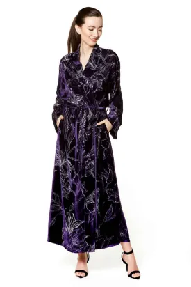 Passion Purple Faberge Velvet Long Robe