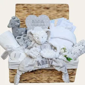 Personalised & Unisex Baby Gifts Hamper, Elephant and Giraffe Snuggles