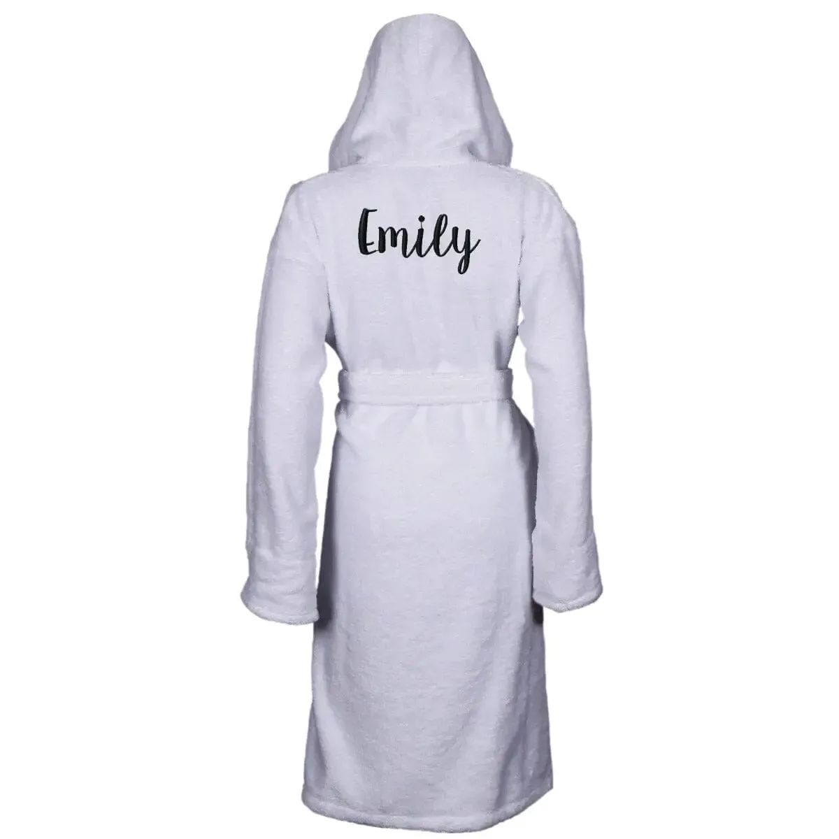 Personalised Back of Robe Egyptian Cotton Hooded Bathrobe