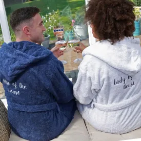 Personalised Back of Robe Egyptian Cotton Hooded Bathrobe