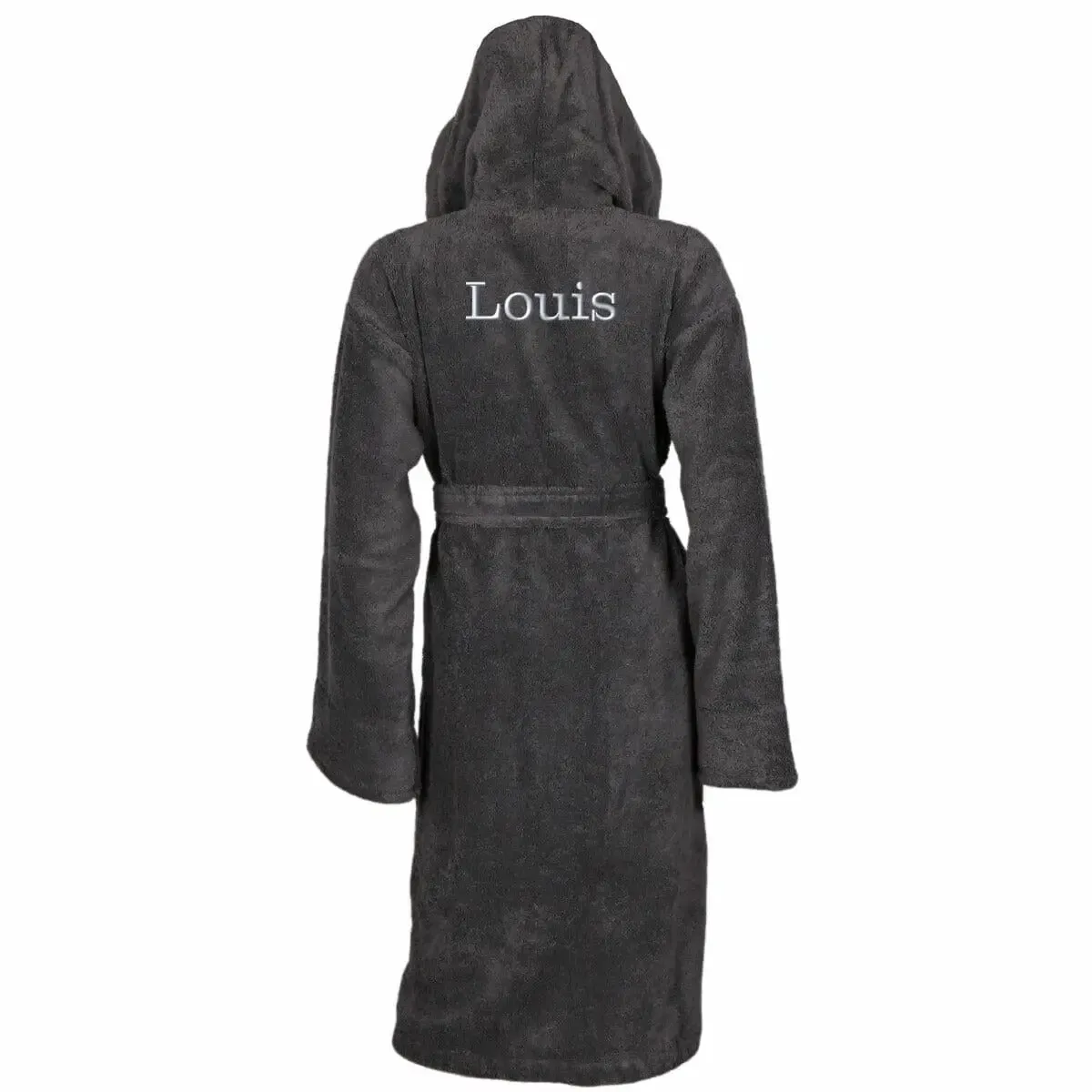 Personalised Back of Robe Egyptian Cotton Hooded Bathrobe