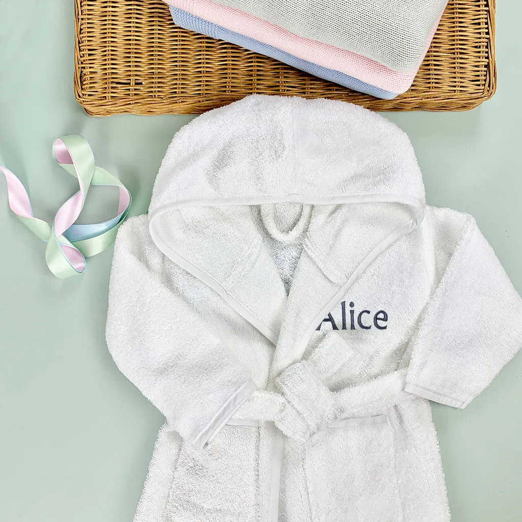 Personalised Bathrobe, Grey - 6-12 Months