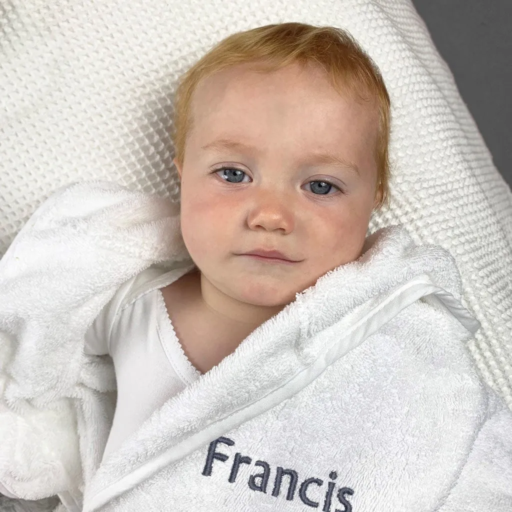 Personalised Bathrobe, Grey - 6-12 Months