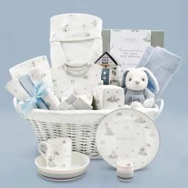 Personalised Little Love Luxury Baby Boy Hamper With Family Treats Box