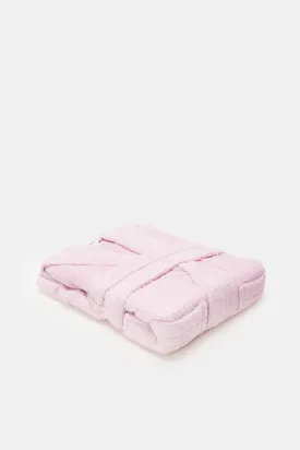 Pink Hooded Kids Bathrobe