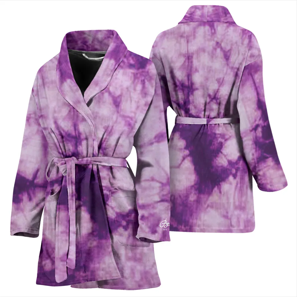 Purple Tie Dye Bath Robe - Women