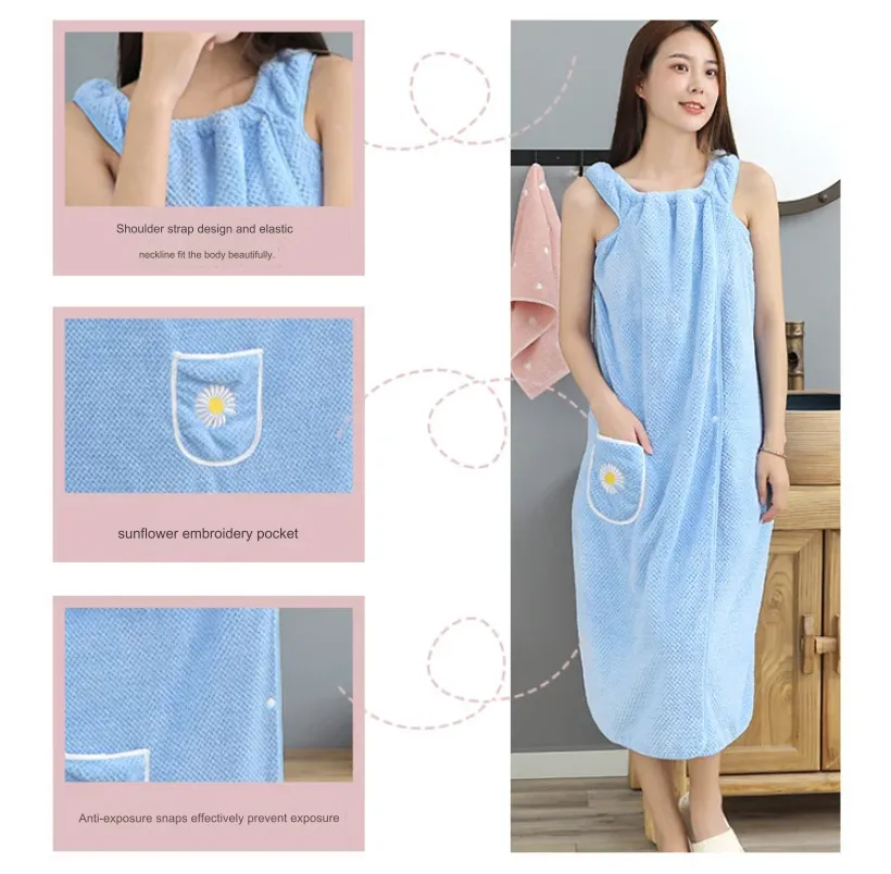 Quick Absorb Velvet Luxury Cute Wearable Bathrobe