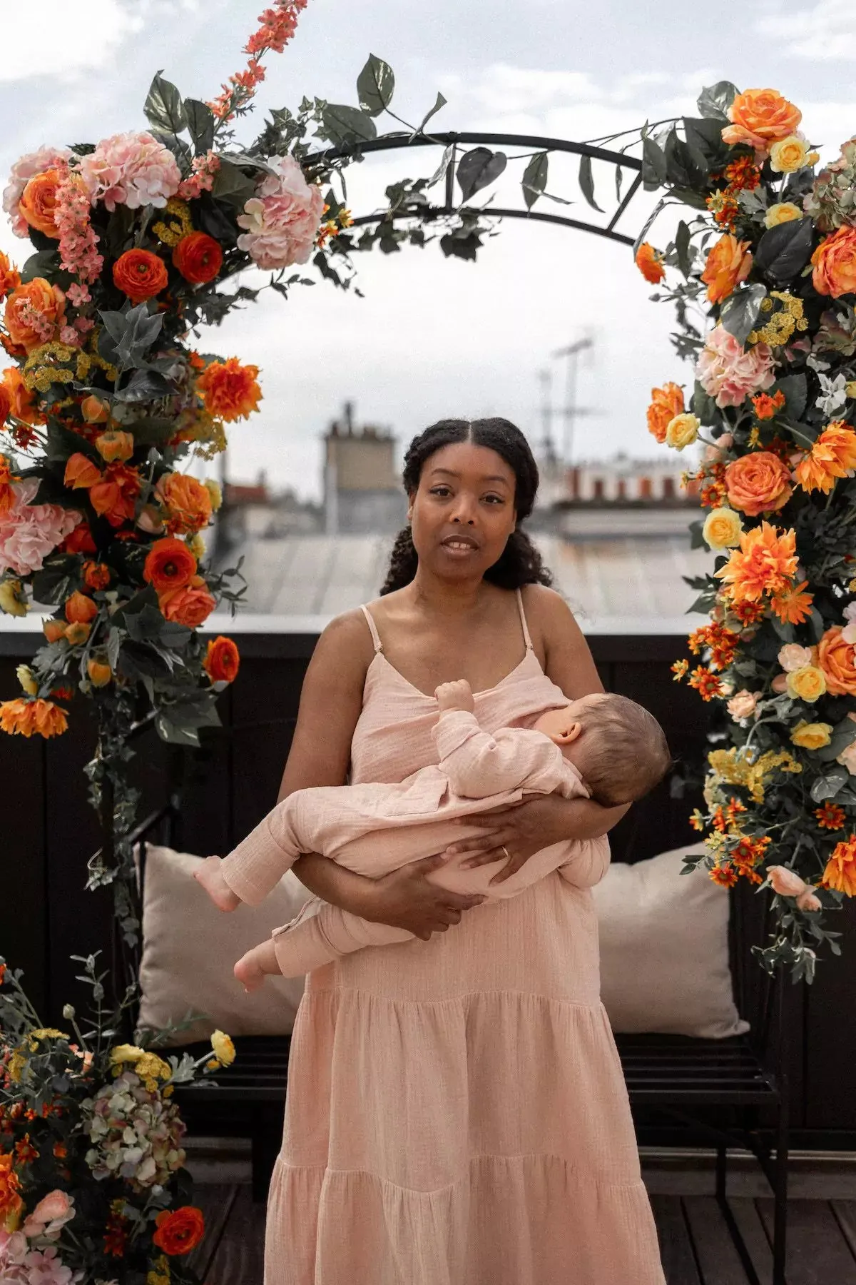 Robe longue d’allaitement Summ’her Mama Nude-Pêche