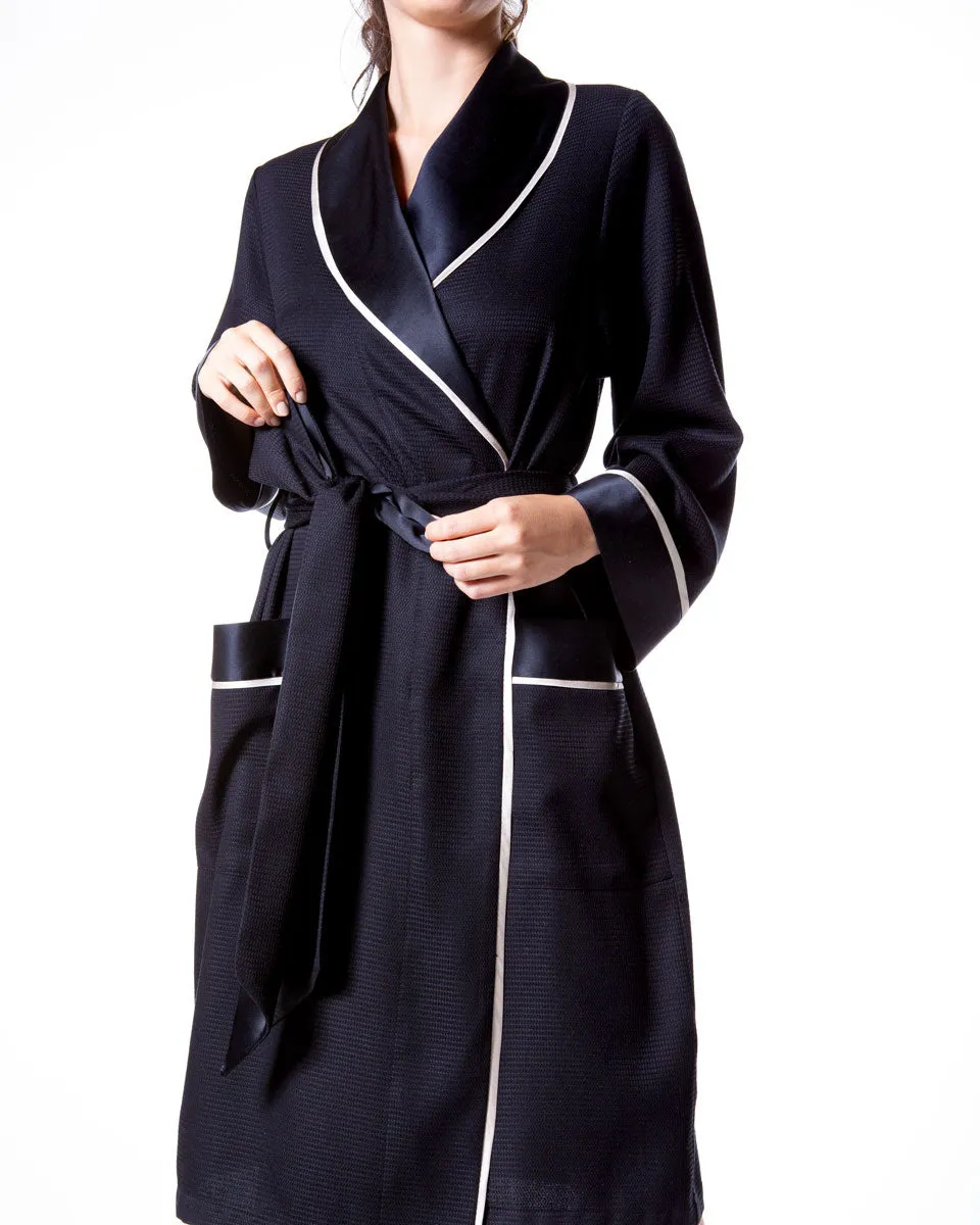 Silk Waffle Short Robe